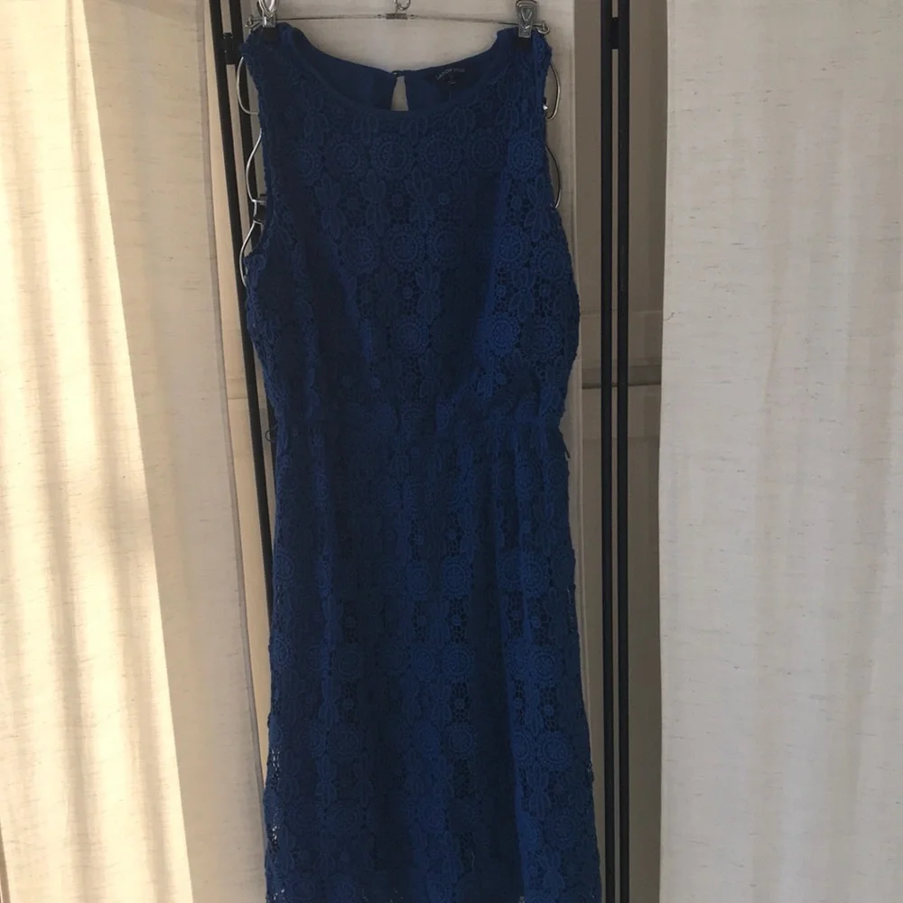 Lace dress w lining 10 Rich Royal  Blue sleeveless formal ?NWT - Picture 11 of 12